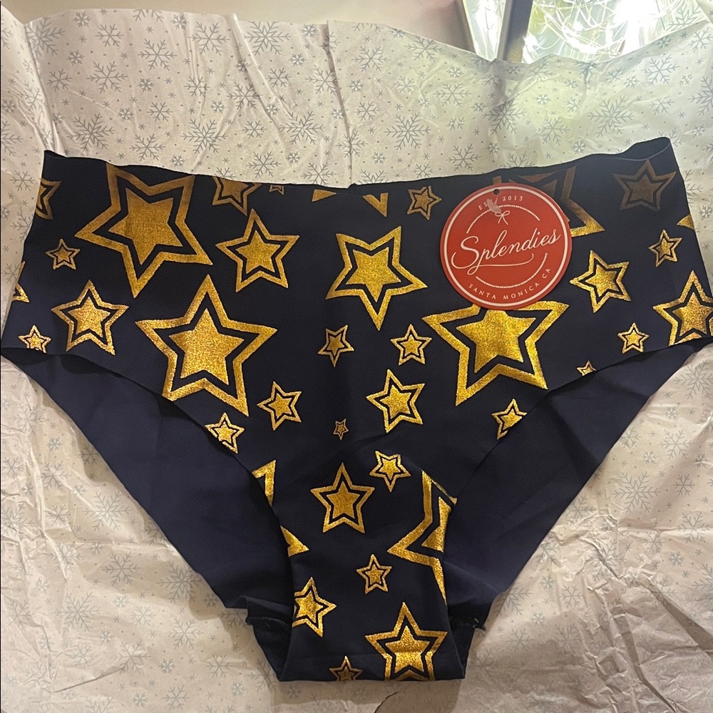 Splendies Women's Starry Navy and Gold Panties
